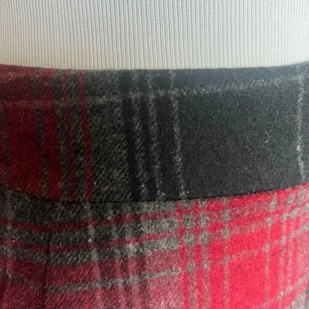 Womens Yessica Wool Blend Nordic Plaid Side Zip Mini Skirt - Sz XS